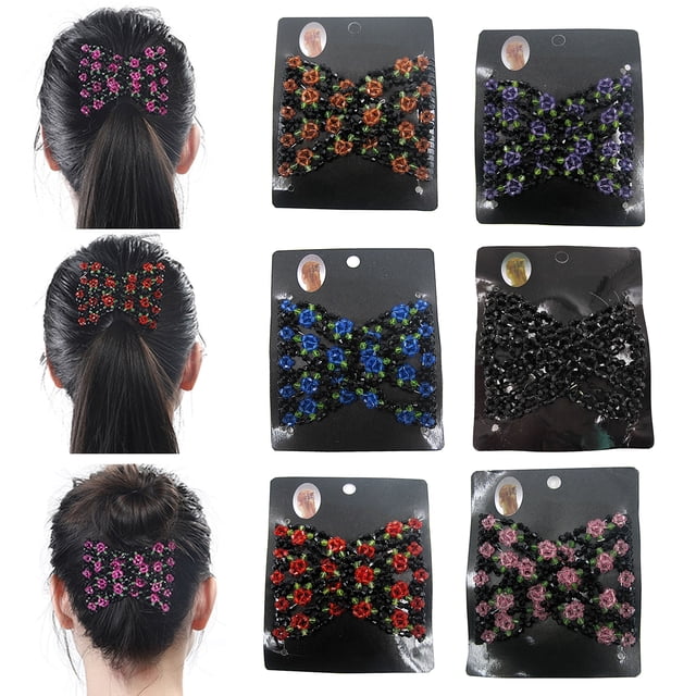 Visland Multi Claws Elegant Iron Hair Comb Women Flower Beads String Clamp for Daily Wear