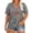 Grey, variant on Womens Summer V Neck Short Sleeve Tops Floral Flower Graphic Pattern Printed Tees Casual Fashion Style Everyday Wear T-Shirts