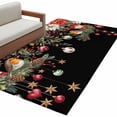 thumbnail image 6 of Black Christmas Area Rug 3x5 Washable Rug Non Slip Xams Tree Winter Poinsettia Pine Cones Large Area Rug Indoor Floor Carpet for Entryway Bedroom Kitchen Living Room Home Office Dining Room Nursery, 6 of 8