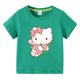 thumbnail image 3 of Camiseta de Hello Kitty para niños, ropa transpirable de verano de algodón de manga corta con cuello redondo y media manga con dibujos animados, 3 of 5