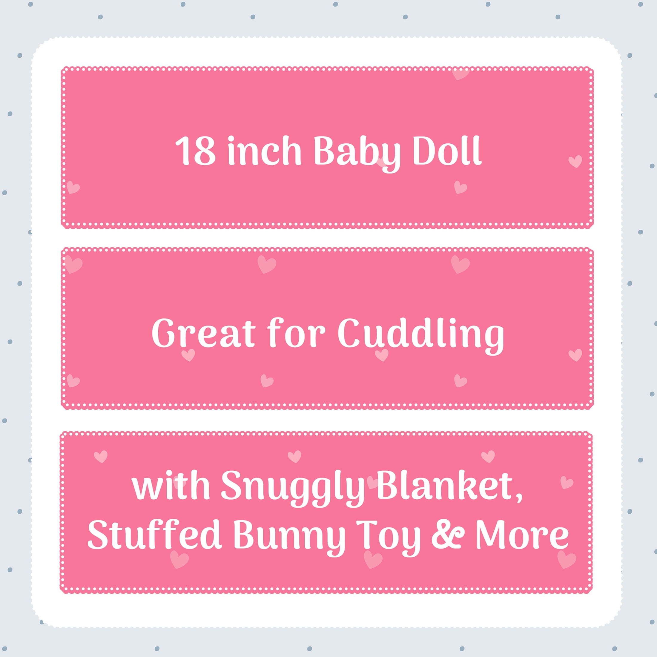 My Sweet Love 18" Doll and Accessories Set with Plush Bunny