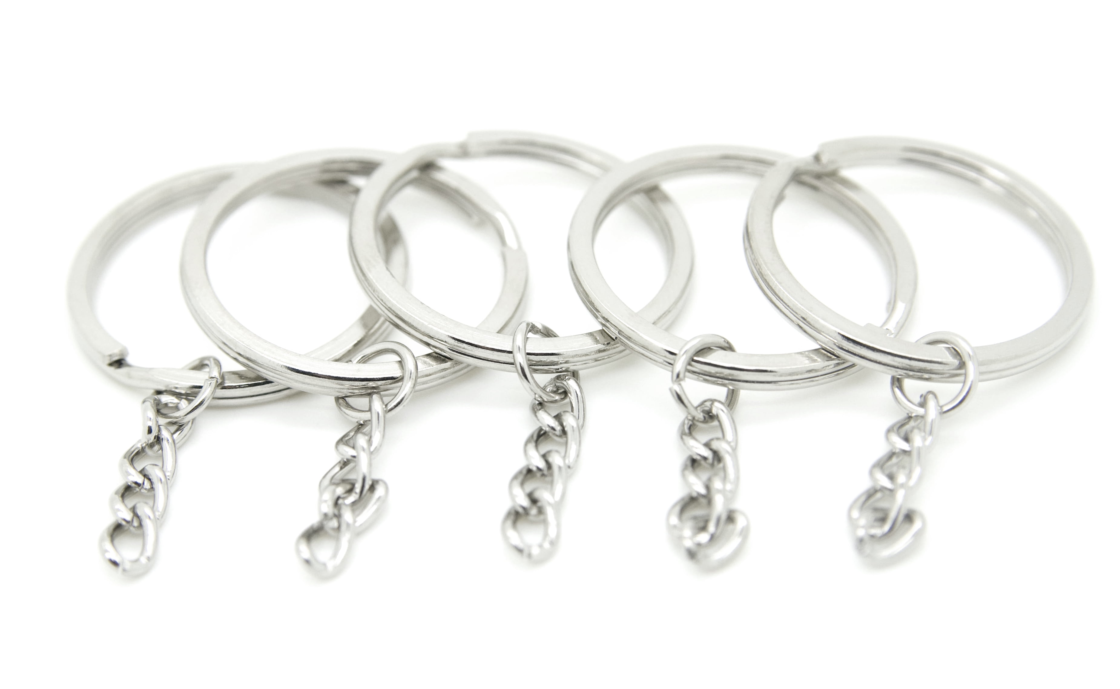 Pack of 1000 pcs - 32mm 1-1/4" Heavy Duty Steel Key Rings Split Rings with Chain Extender