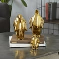 thumbnail image 3 of DecMode 5"W, 11"H Porcelain Glam Sculpture, Gold, 3 - Piece, 3 of 11