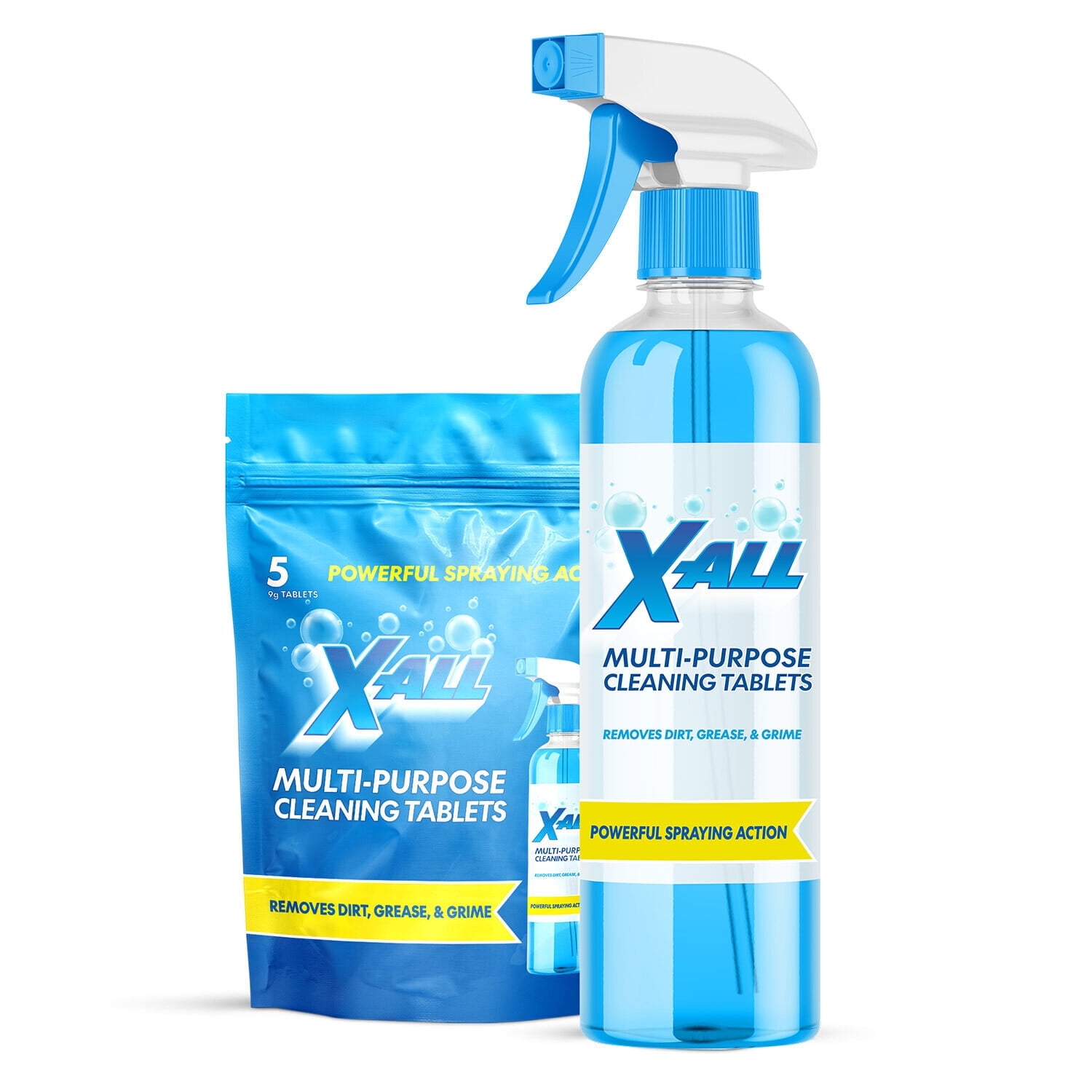 X-ALL Multi-Purpose Cleaner - Spray Bottle and 5x Cleaning Tablets