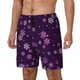 thumbnail image 1 of Balery Purple Snow Flakes Bañador para hombre, shorts de playa de secado rápido con entrepierna y forro de compresión-X-Large, 1 of 6