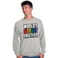thumbnail image 5 of Worlds Gayest Brother Sibling Pride Men's Long Sleeve Tee T Shirt Brisco Brands L, 5 of 6