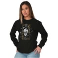 thumbnail image 4 of Tarot Celestial Skull Solar System Plus Size Long Sleeve Graphic Tee Shirt Brisco Brands 2X, 4 of 5