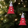 thumbnail image 5 of Lksixu Christmas Tree Hanging Ornaments, Christmas Decorations 4.7 inch Felt Fabric Christmas Tree Shape Pendants with Knitted Hat, Farmhouse Xmas Tree Baubles Small Crafts Gifts for Holiday Party, 5 of 7