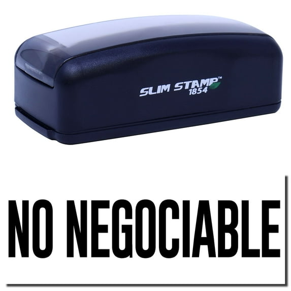 Large Pre-Inked No Negociable Stamp, Slim 1854, Ultra Slim Design, Impression Size 1-13/16" by 2-1/2", Up to 25,000 Impressions - Black Ink