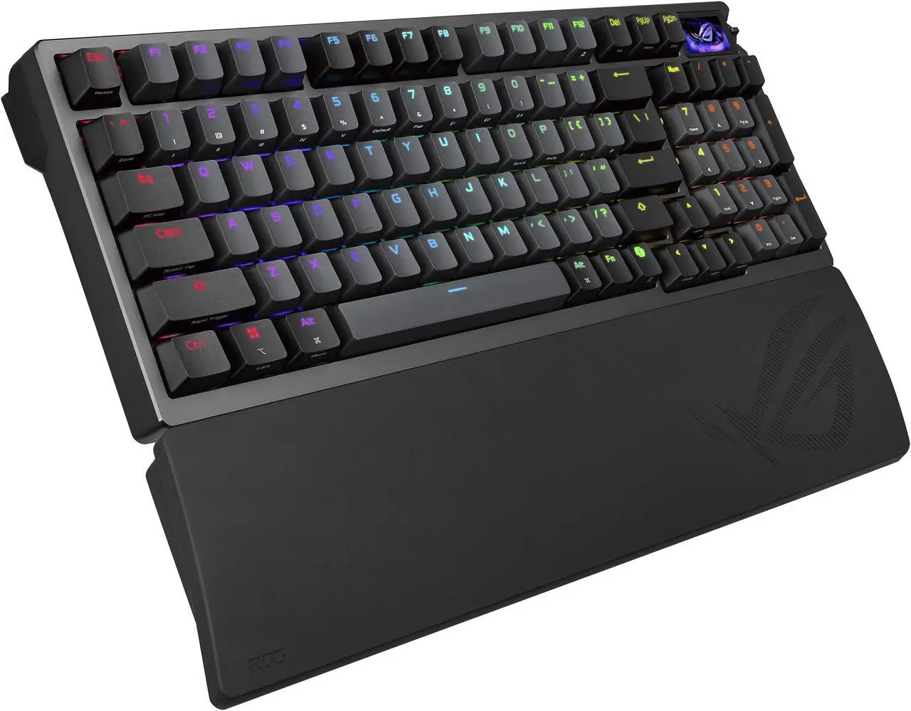 ASUS ROG Azoth 96 HE Wireless Hall Effect Gaming Keyboard - 96% Full-Size, Tri-Mode, Hot Swappable Magnetic Switch, Rapid Trigger, Speed Tap, 8K Hz Polling, Color OLED Screen, PBT Keycaps - Black
