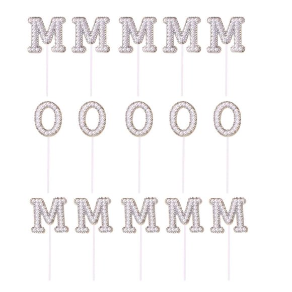 5 Sets MOM Cake Toppers with Elegant Pearls Premium Mothers Day Cake Decorations, Stylish Gold/White Letter Inserts for Birthday, Holiday Celebrations & Photography Props