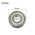 thumbnail image 2 of Uxcell 608ZZ Deep Groove Ball Bearings 8x22x7mm Chrome Steel ABEC3 Z3 10 Pack, 2 of 5