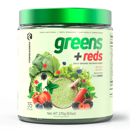Forzagen Vegan Greens   Reds Superfood - Healthy Food Amazing Grass Natural | Premium Herbal Supplement | 35 Servings Superfood Powder