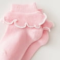 3 Pack Baby Girls Socks Ruffle Ripple Edge Turn Cuff Ankle Socks