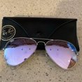 thumbnail image 1 of RB-Hip Hop-sunglasses Aviator Purple Mirror Lenses Silver Frame RB3025, 1 of 5