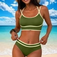 thumbnail image 6 of Sakmal Bikini Btahing Suits for Women Double Support Plus Size Swimwear Solid Summer Green Womens Bathing Suits L, 6 of 7