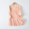 thumbnail image 6 of LYMAYTER Little Girls Spring Fall Dress for Kids Baby Solid Color Mesh Princess Dress Toddler Knit Sweater Skirt for 1-7 Years, 6 of 9