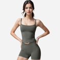 thumbnail image 2 of Women's Square Neck Tank Top with Spaghetti Straps - Small, Gray, 2 of 7