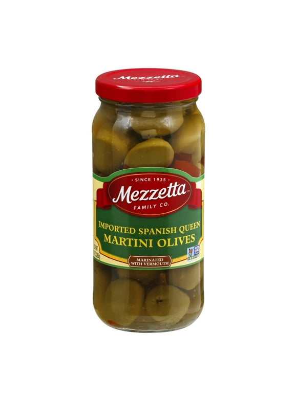 Mezzetta Imported Spanish Queen Martini Olives Marinated With Dry Vermouth - 10 Oz