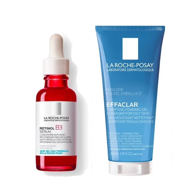 Kit La Roche-Posay Effaclar Gel Limpiador + Sérum Retinol B3 - Anti-Arrugas y Piel Grasa