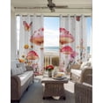 thumbnail image 4 of Pink Mushroom Blackout Curtains 84 Inches Long, Spring Botanical Floral Summer Thermal Insulated Black Out Curtains, Darkening Window Curtain Drapes for Bedroom Living Room 52"x84" 2 Panels, 4 of 8