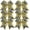 Gold/Black, variant on 6 count 8" Large Glitter Royal Blue and White Bows Two Toned Rhinestones Stiff Hair Bows Elastic Band Competition Bows for Cheerleader Team Girls -Royal Blue/White