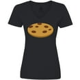 thumbnail image 3 of Inktastic Chocolate Chip Cookie Women's V-Neck T-Shirt, 3 of 5