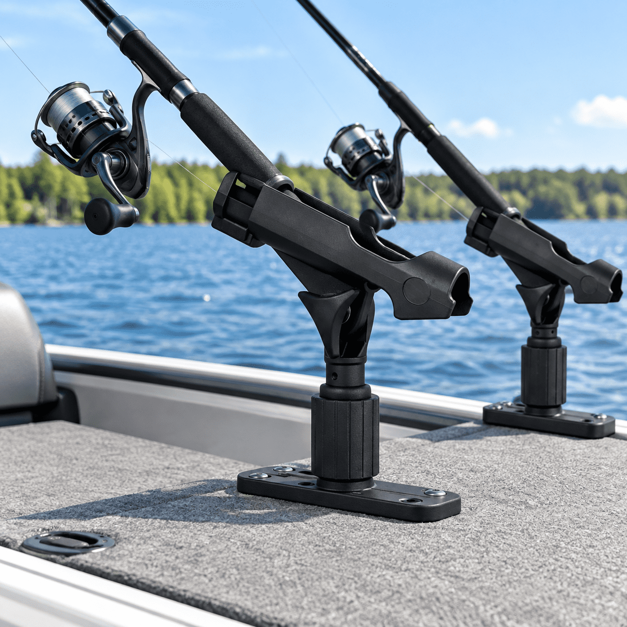 2Pack Rod Holder with Rail Universal Track Mount for Kayak Canoe Boat Fishing
