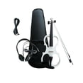 thumbnail image 4 of Violín eléctrico silencioso Violín eléctrico 4/4 con estuche rígido Acústico de tamaño completo para Blanco, 4 of 9