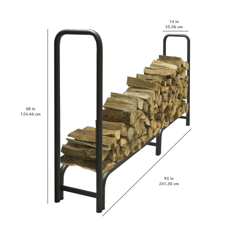 Pleasant Hearth LS938-96SC-K 8 FT Heavy Duty Log Rack with Half Cover Pleasant Hearth LS938-96SC-K 8 FT Heavy Duty Log Rack with Half Cover