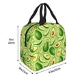 thumbnail image 2 of Yiaed Green Avocado Print Insulated Lunch Bag Reusable Cute Tote Lunch Box, Leakproof Cooler Lunch Bags for Work Office Travel School Picnic, 2 of 5