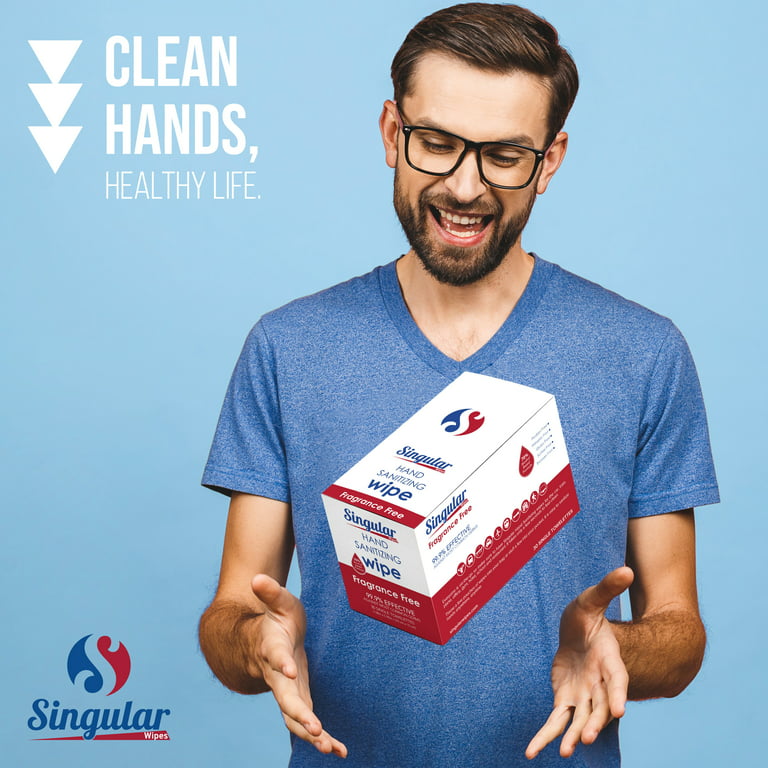 HAND SANITIZING WIPES - 100ct - Individually Packed Premium Hand Sanit –  Singular Wipes