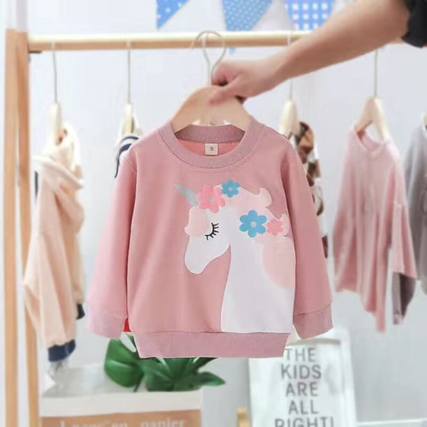 Camiseta para niñas, sudadera de primavera y otoño, Tops para niños, ropa de algodón para niños, jersey de manga larga de dibujos animados, ropa de bebé para 0-5 años 6M Gao Jinjia LED