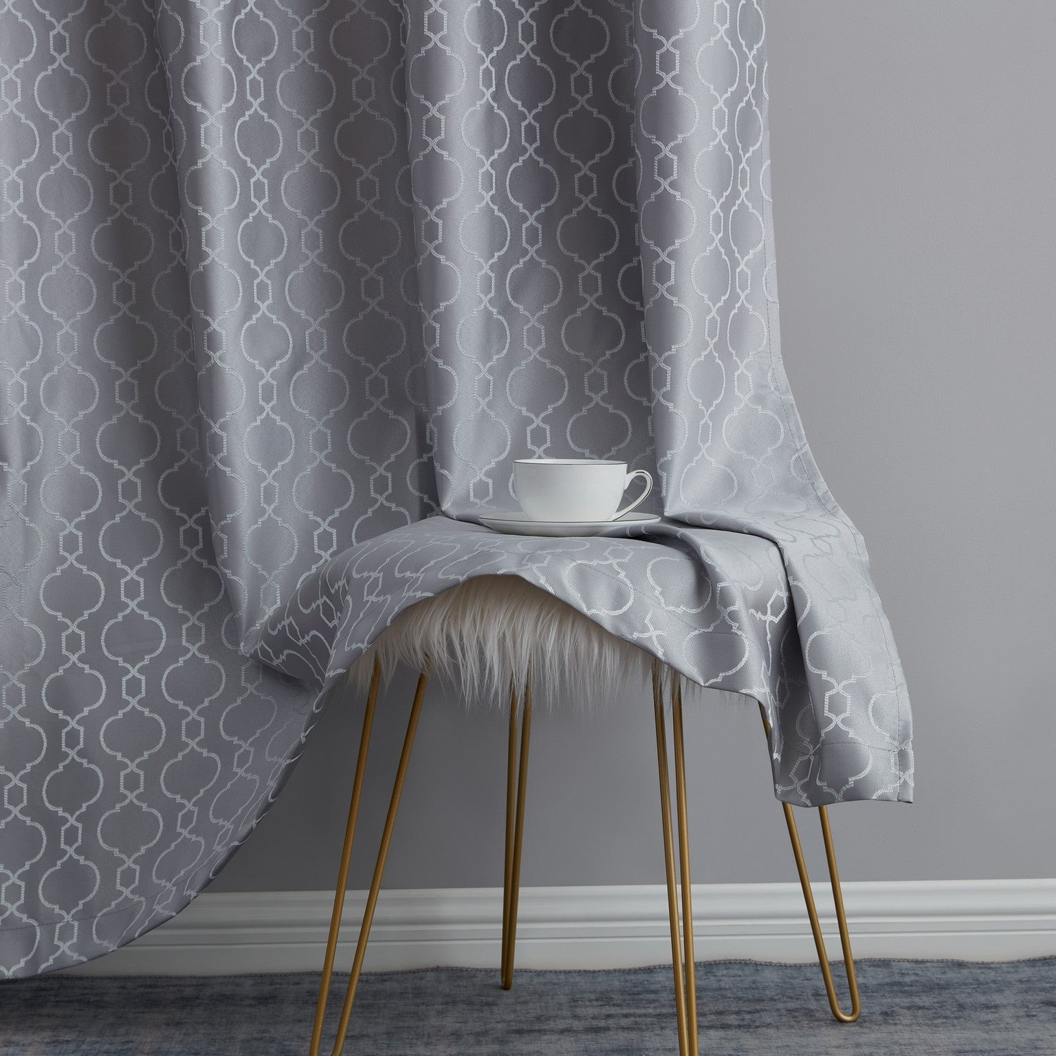 Franklin Moroccan Trellis 100% Complete Blackout Back Tab Curtain Panels