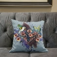 thumbnail image 4 of Hummingbird Love Indoor/Outdoor Pillow with Removable Cover in Brown Blue Gray20x20, 4 of 5
