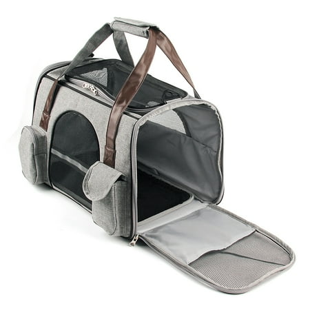 chidgrass Pet Bag Folding Oxford Cloth Carrier Mesh Thicken Handbag Padded Shoulder Strap Travel Hiking Animals Carrying Tote