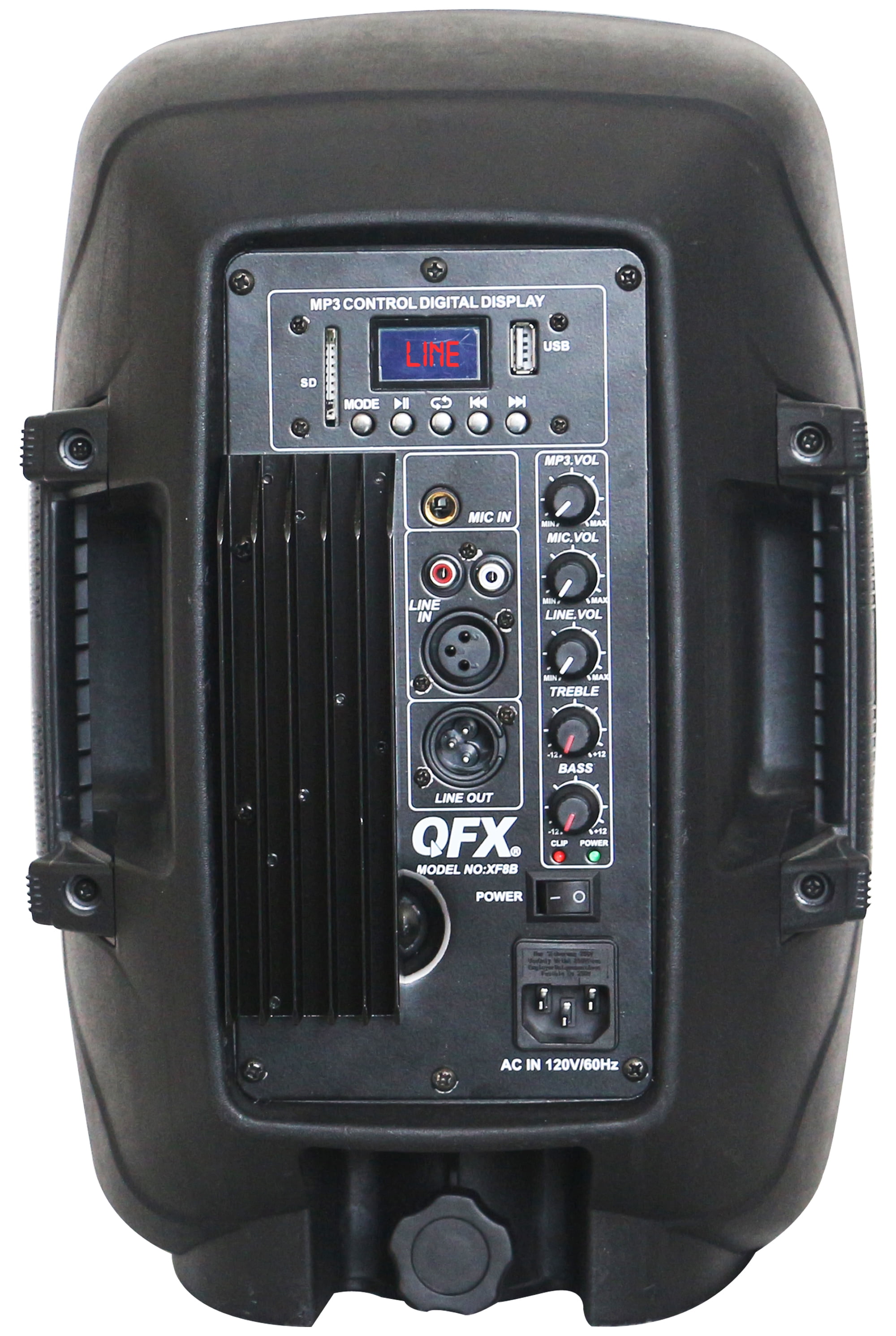 QFX PBX28 Bluetooth Portable PA Party Speaker 8 Inch FM USB SD RemoteControl Whe 