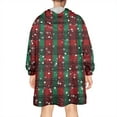thumbnail image 2 of Wearable Oversized Blanket,Red and Green Plaid Christmas Snow Pattern Wearable Blanket Hoodie for Adults,Cozy Hooded Blankets with Super Pockets,Super Warm Fuzzy Pullover for Women & Men, 2 of 6