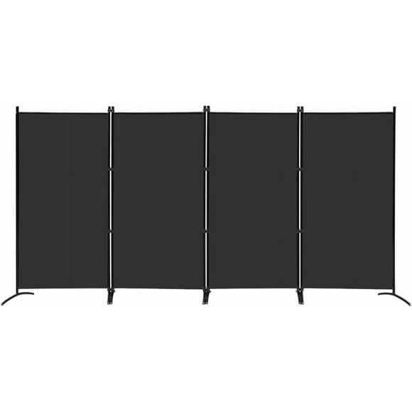 4 Panel Privacy Screen Room Dividers 6FT Tall Portable Office Wall Divider for Rooms Separator 136"x20"x71", Black