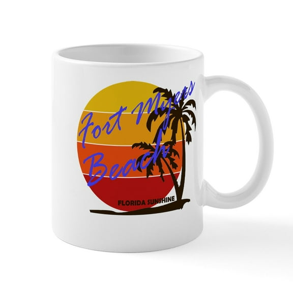 CafePress - Florida Fort Myers Beach Mugs - 11 oz Ceramic Mug - Novelty Coffee Tea Cup