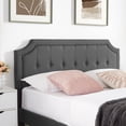 thumbnail image 6 of VECELO Upholstered Platform Bed with Height Adjustable Tufted Button Headboard/Mattress Foundation, Steel Frame, Strong Wood Slat Support, Full, No Box Spring Needed,Dark Gray, 6 of 8