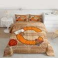 thumbnail image 2 of Homewish Boys Sport Basketball Full Size Comforter Sets, Initial C Letter Bedding Comforter Set, Chic Stripes Abstract Reversible Bedding Sets, Super Cozy Room Decor, 3 Pieces, 2 of 8