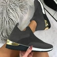 thumbnail image 4 of Ecqkame Womens Walking Tennis ShoesSandals Stretch Cloth Large Size Women's Summer Lightweight Breathable Mesh Running Shoes Comfortable Casual Sports Shoes Gray 38, 4 of 5