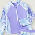 thumbnail image 4 of WOYY Big Girl Quick Dry Long Sleeve Rash Guard and Boyshorts 2-Piece Swimsuit Swimwear, 4 of 7