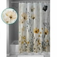 thumbnail image 3 of 60x72 Inch Shower Curtains for Bathroom Watercolor Spring Flowers Fabric Bath Curtain Decor Botanical Blossoms Floral Waterproof Restroom Curtains Shower Set Accessories with 12 Hooks 60 Inch, 3 of 6