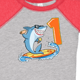 thumbnail image 4 of Inktastic First Birthday Surfing Shark with Hot Dog and Ice Cream Boys or Girls Baby Bodysuit, 4 of 5