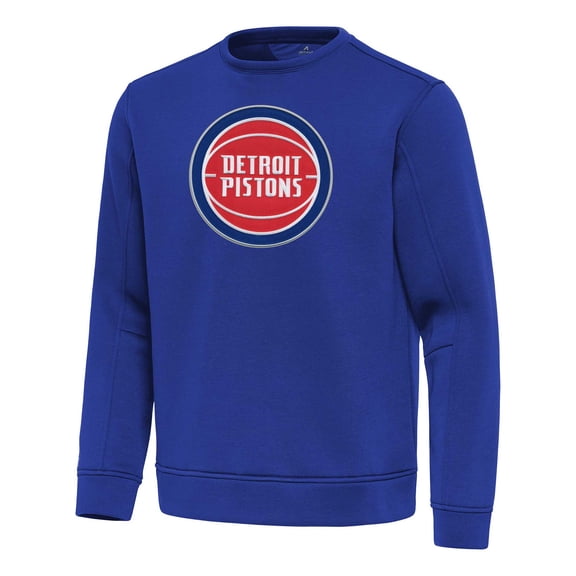 Men's Antigua  Blue Detroit Pistons Relevant Pullover Sweatshirt