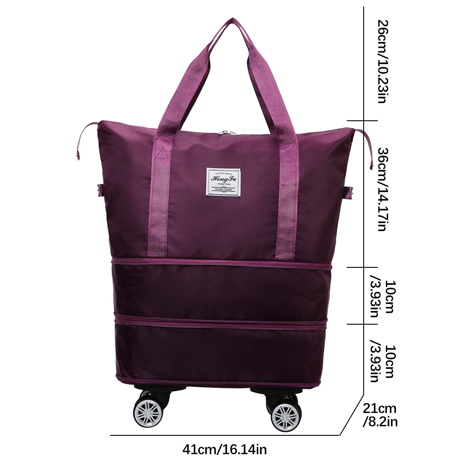 UAEBM Rolling Duffle Bag with Wheels, Expandable Foldable Duffle Bag with Wheels and Handle for Travel, Rolling Luggage bag Carry on Duffel Bag, Wheeled Travel Duffle Bag Red
