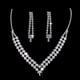thumbnail image 3 of Conjunto de joyería de boda para novia, pendientes, collar y gota de agua con circonitas y diamantes brillantes, 3 of 6
