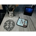 thumbnail image 3 of Letter M Initial Monogram - Blue Stripes Pair of Pot Holders, 3 of 3